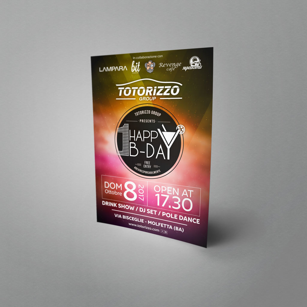 Locandina happy b-day Totorizzo Group