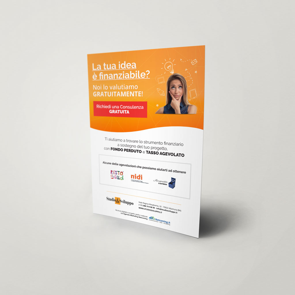 Locandina idea finanziabile Studio Sviluppo