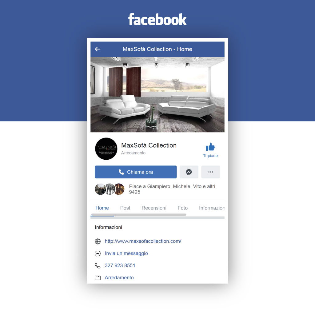 Pagina Facebook Maxsofà collection
